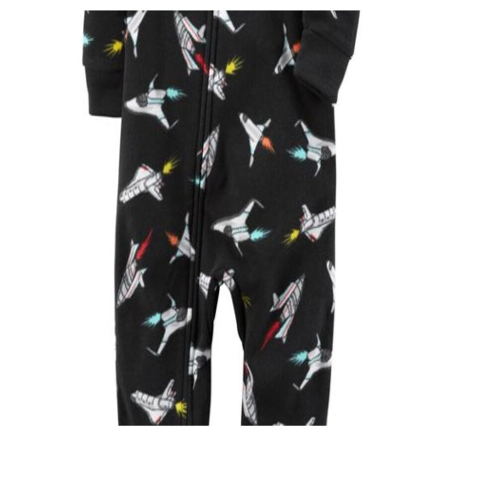 Carter's Pajamas Sleeper Blue Boys PJs Space Rockets Sleepwear Footed - Picture 5 of 5